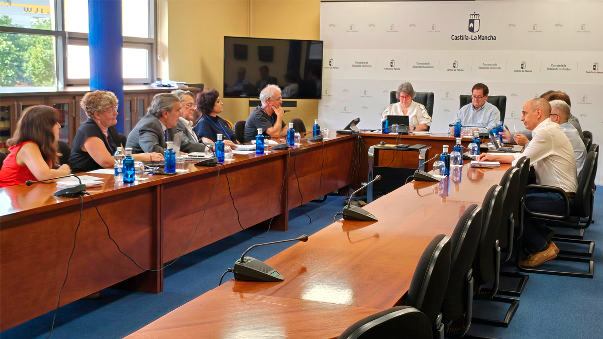Representantes de las plataformas vecinales con la consejera de Desarrollo Sostenible. JCCM